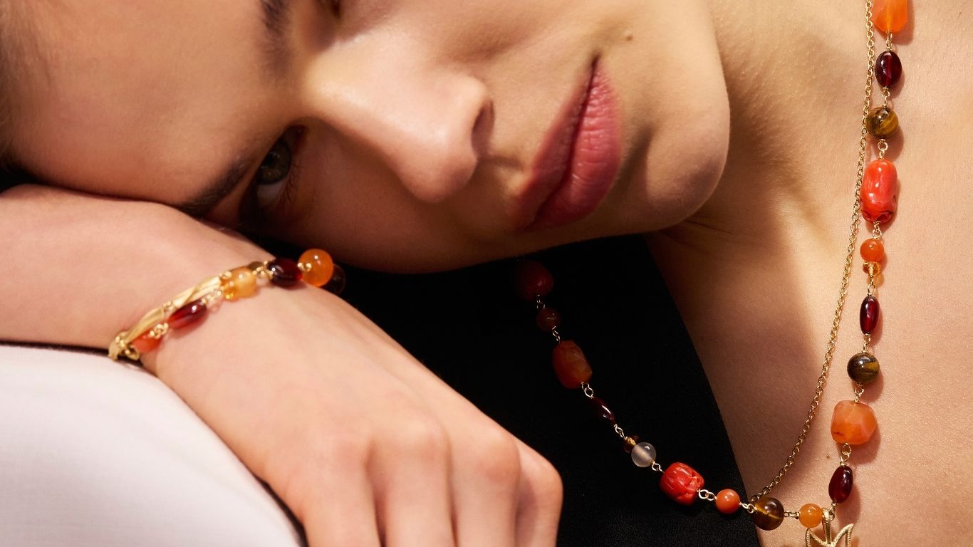 Necklaces with gemstones