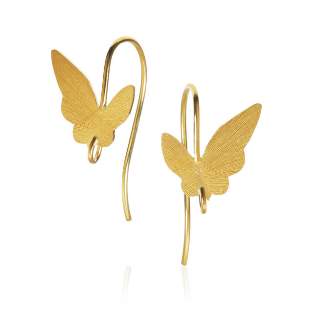 Butterfly øreringe med krog. Guld 18K, Dulong Fine Jewelry.