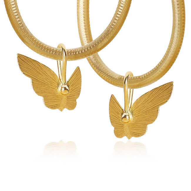 Butterfly vedhæng til øreringe. Guld 18K, Dulong Fine Jewelry.