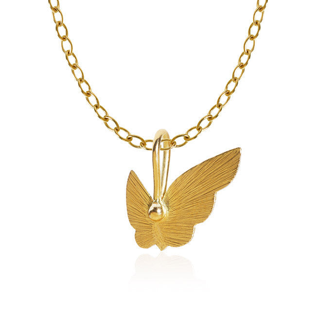 Butterfly vedhæng til halskæde. Guld 18K, Dulong Fine Jewelry.