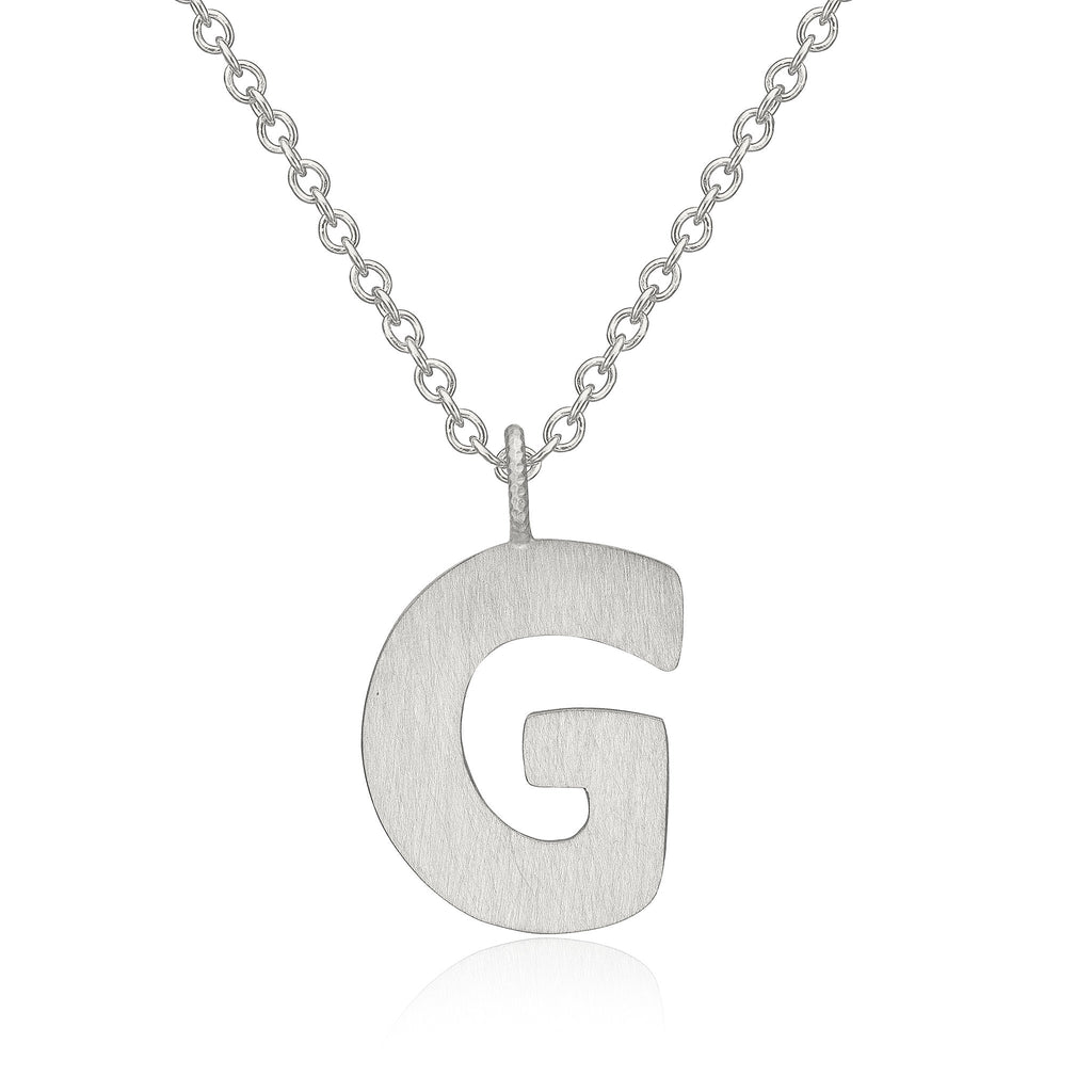 Letter G halskæde. Vedhæng i sølv på Stream 50 kæde. Dulong Fine Jewelry