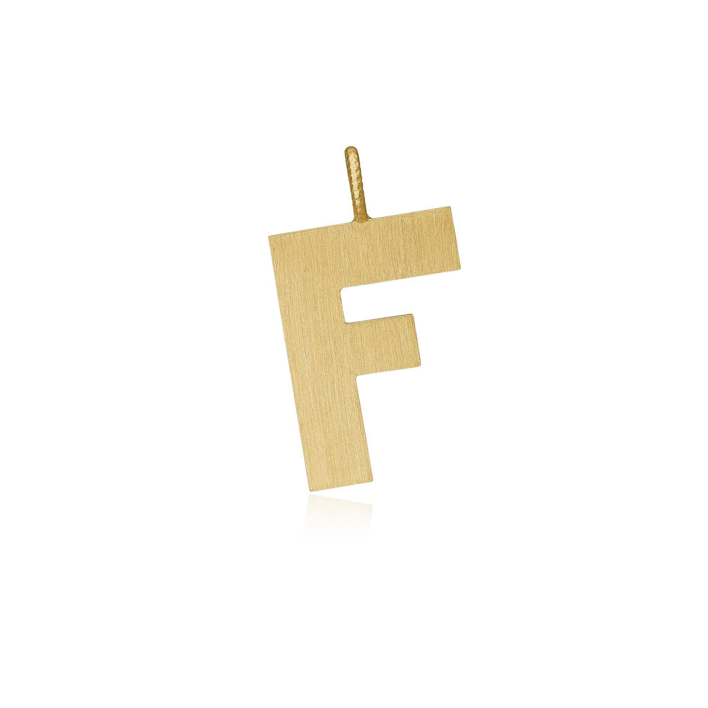 Letter F vedhæng til en halskæde, guld 18 K. Dulong Fine Jewelry