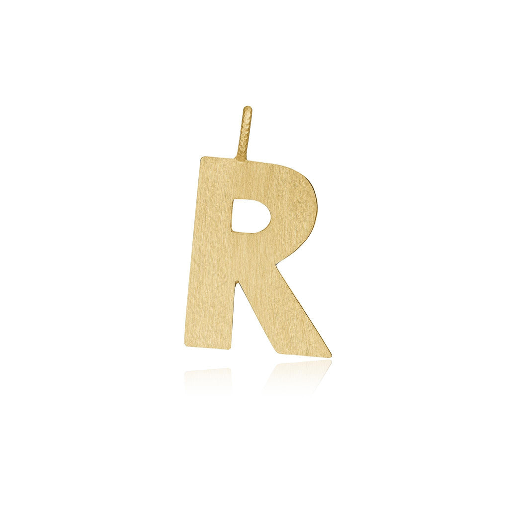 Letter R vedhæng til en halskæde, guld 18 K. Dulong Fine Jewelry