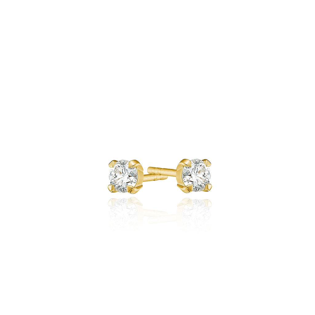 Lumina øreringe, 0,23 ct. Solitaire-ørestikker I guld 18 K med brillantslebne diamanter. Dulong Fine Jewelry