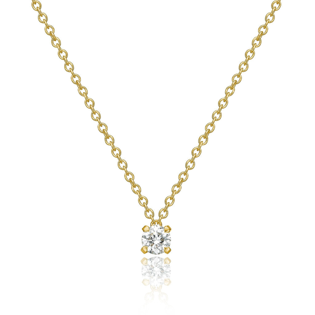 Lumina halskæde, 0,23 ct. Diamanthalskæde I guld 18 K med en brillantslebet diamant. Dulong Fine Jewelry