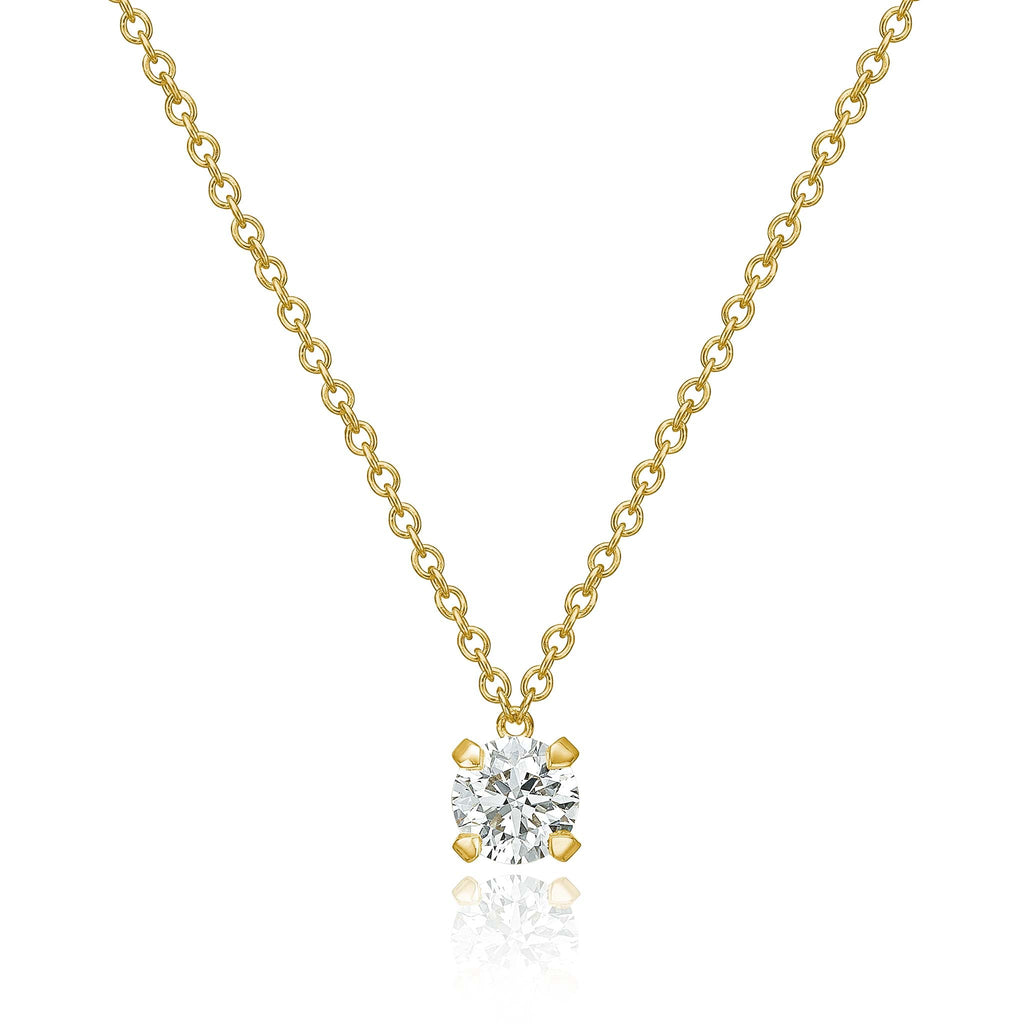 Lumina halskæde, 0,50 ct. Diamanthalskæde I guld 18 K med en brillantslebet diamant. Dulong Fine Jewelry