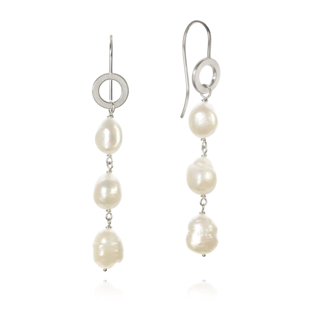 Ocean Pearl øreringe med barokke ferskvandsperler. Dulong Fine Jewelry